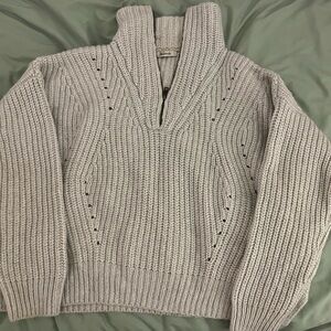 Madewell Pointelle Half-Zip Pullover Sweater